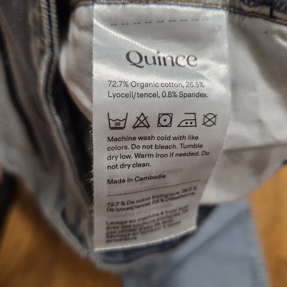Quince Womens casual Everyday Luna Stretch Relaxed Straight Jeans Cool Blue 28 - Picture 4 of 8